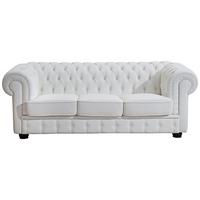 CHESTERFIELD-SOFA BRIDGEPORT - Nussbaumfarben/Weiß, Design, Holz/Textil (200/76/98cm) - Max Winzer