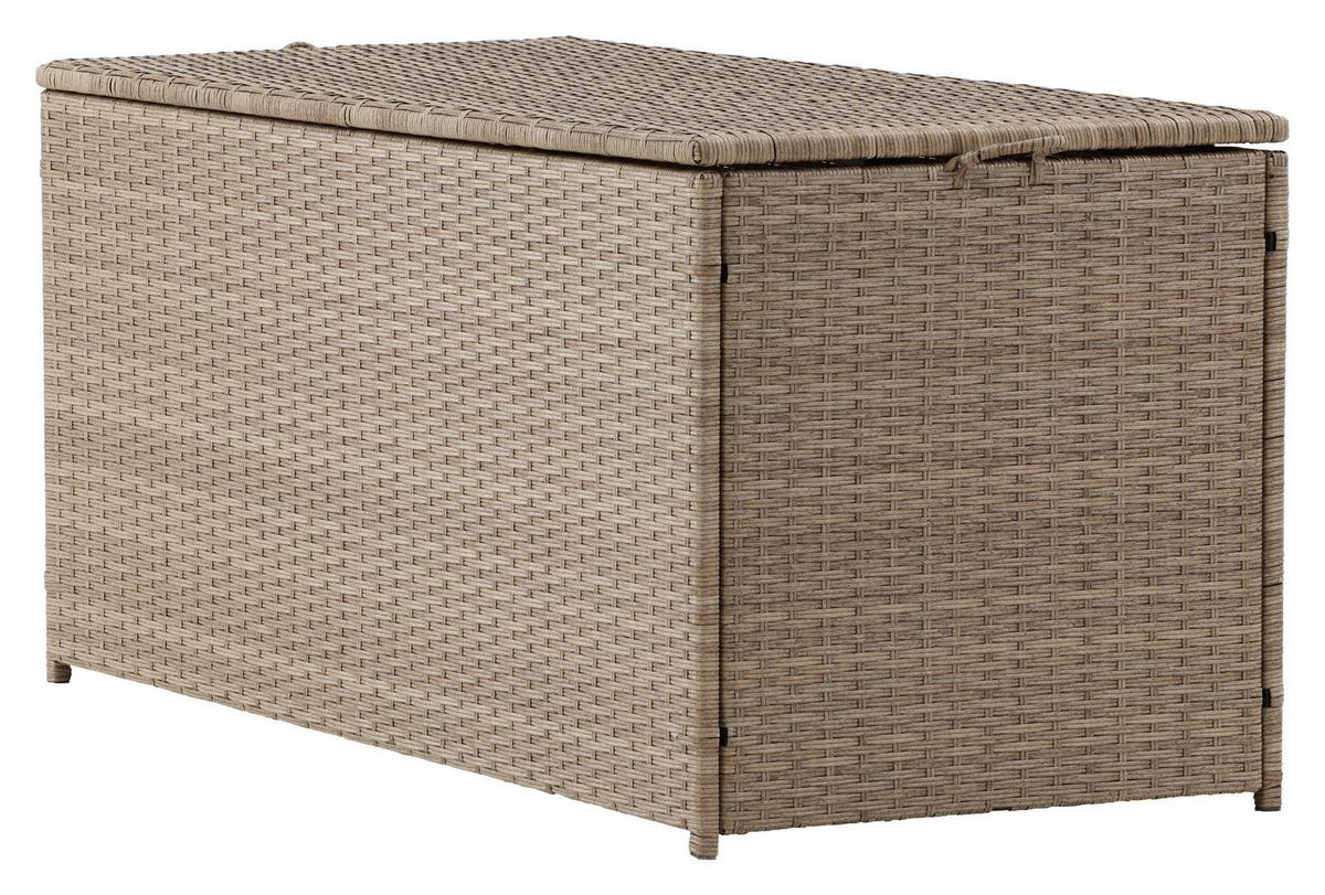 Kissenbox London ca. 130x60x60 cm Hellbraun - Hellbraun, KONVENTIONELL, Kunststoff (130/60/60cm) - Gardenson