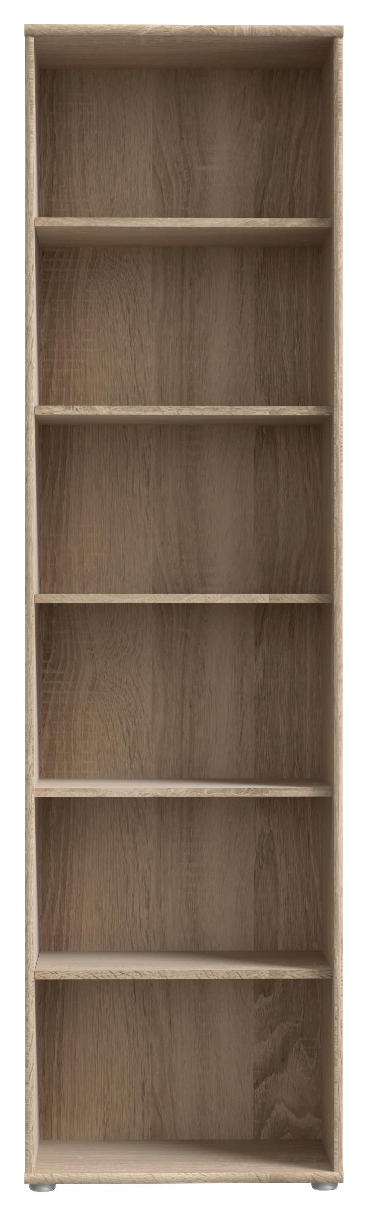 Regal Tempra 2, Barva Hrasta Sonoma - barve aluminija/hrast sonoma, Basics, leseni material (54/198/35cm) - Mömax