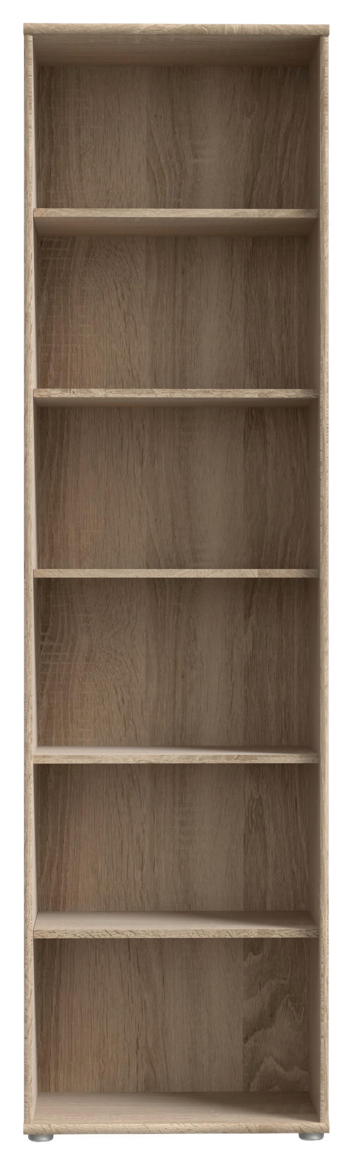 Regal Tempra 2, Barva Hrasta Sonoma - barve aluminija/hrast sonoma, Basics, leseni material (54/198/35cm) - Mömax