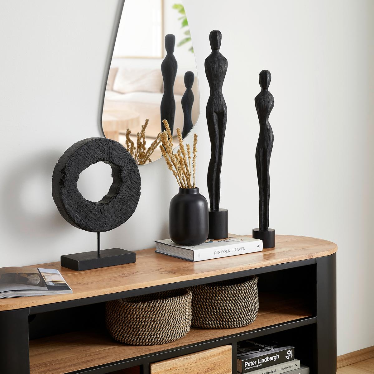 RZEŹBA FO-1321 B-ND-XXX - czarny, Lifestyle, metal/drewno (27/39/10cm) - Ambia Home