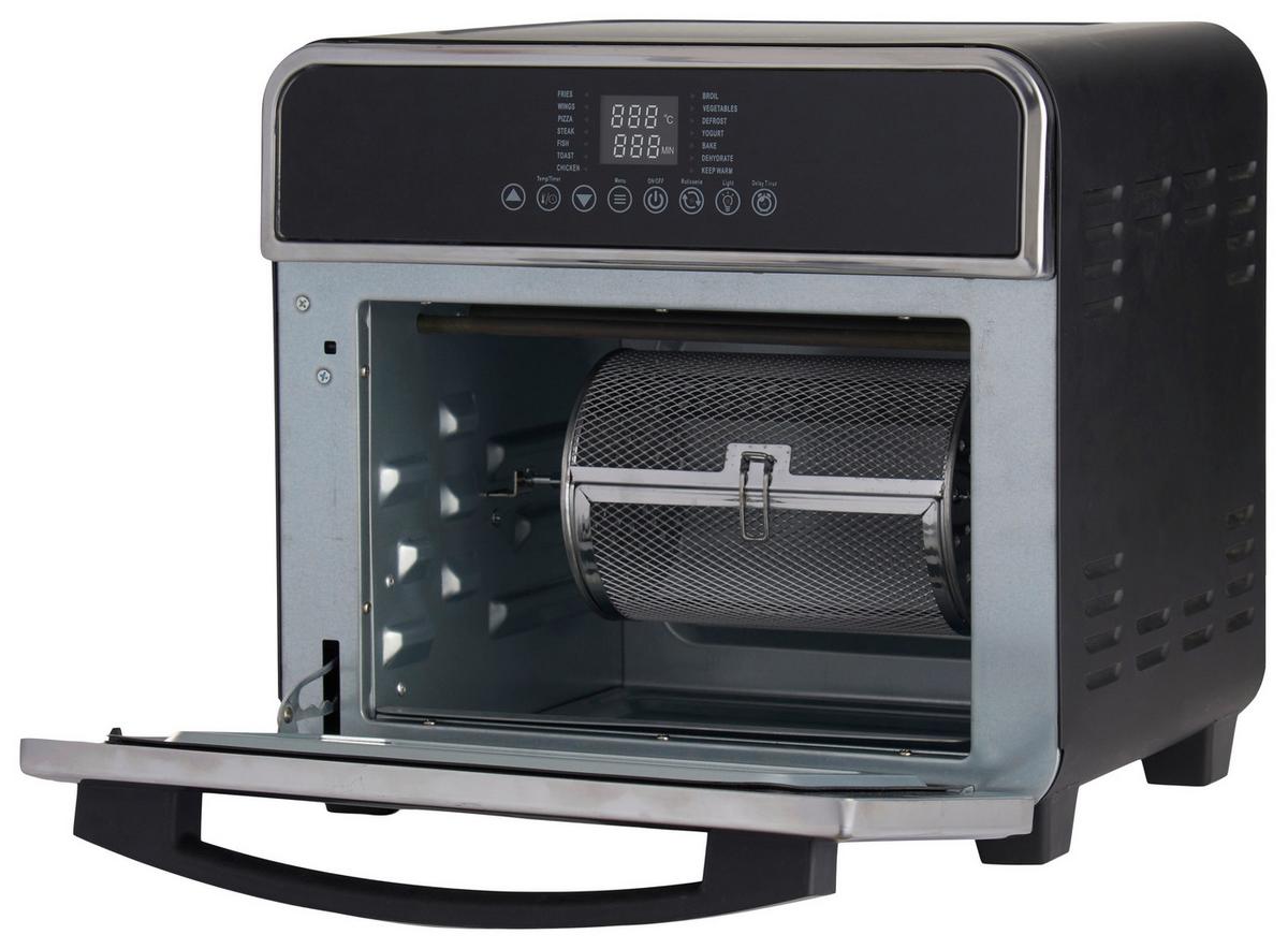 FRYTKOWNICA BEZTŁUSZCZOWA 613-401274 - czarny wysoki połysk, Konventionell, tworzywo sztuczne/metal (35/33/28cm) - Atrigo