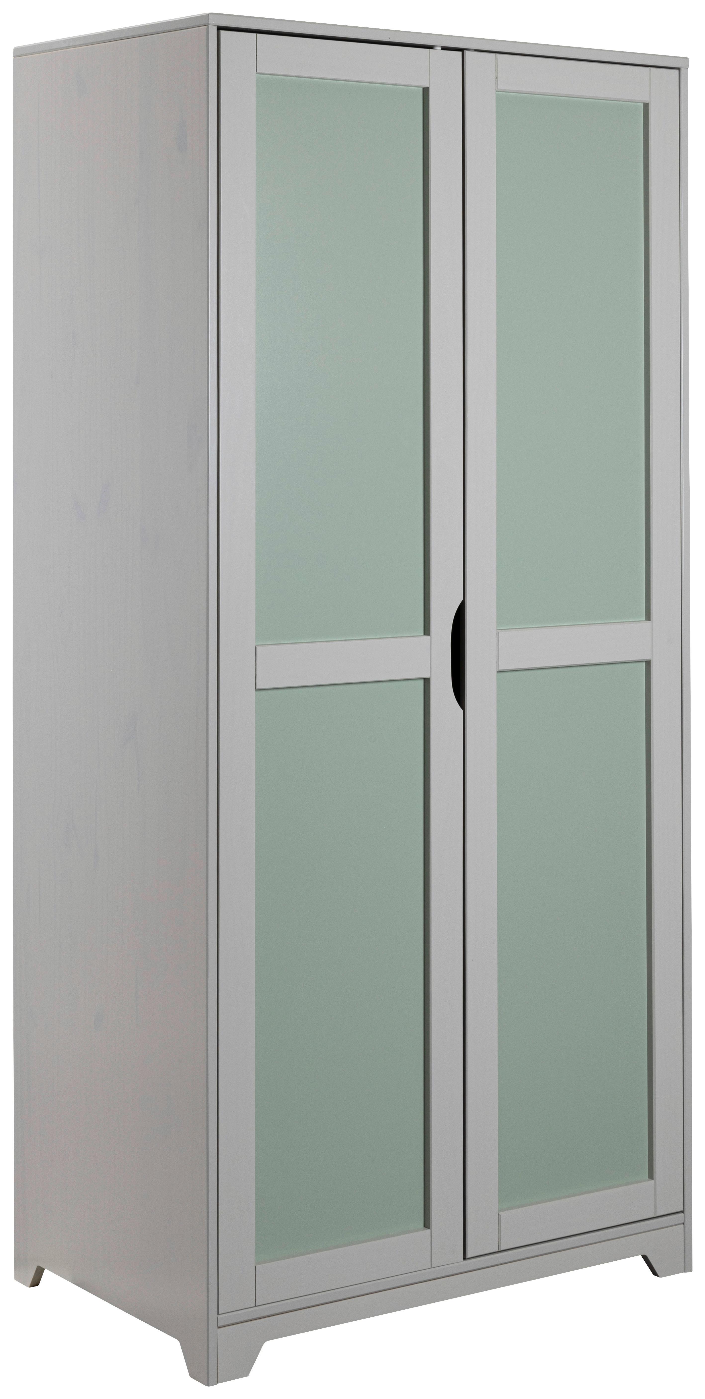 Drehtürenschrank Prati Kiefer ca. 92x205 cm Grau/Salbeigrün - Salbeigrün/Hellgrau, MODERN, Holz (92/205/59.5cm) - MID.YOU