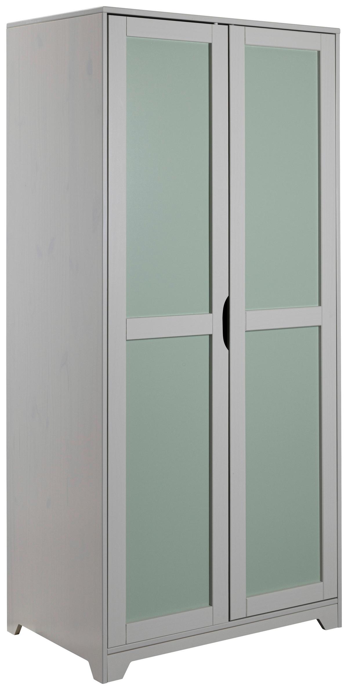 Drehtürenschrank Prati Kiefer ca. 92x205 cm Grau/Salbeigrün - Salbeigrün/Hellgrau, MODERN, Holz (92/205/59.5cm) - MID.YOU