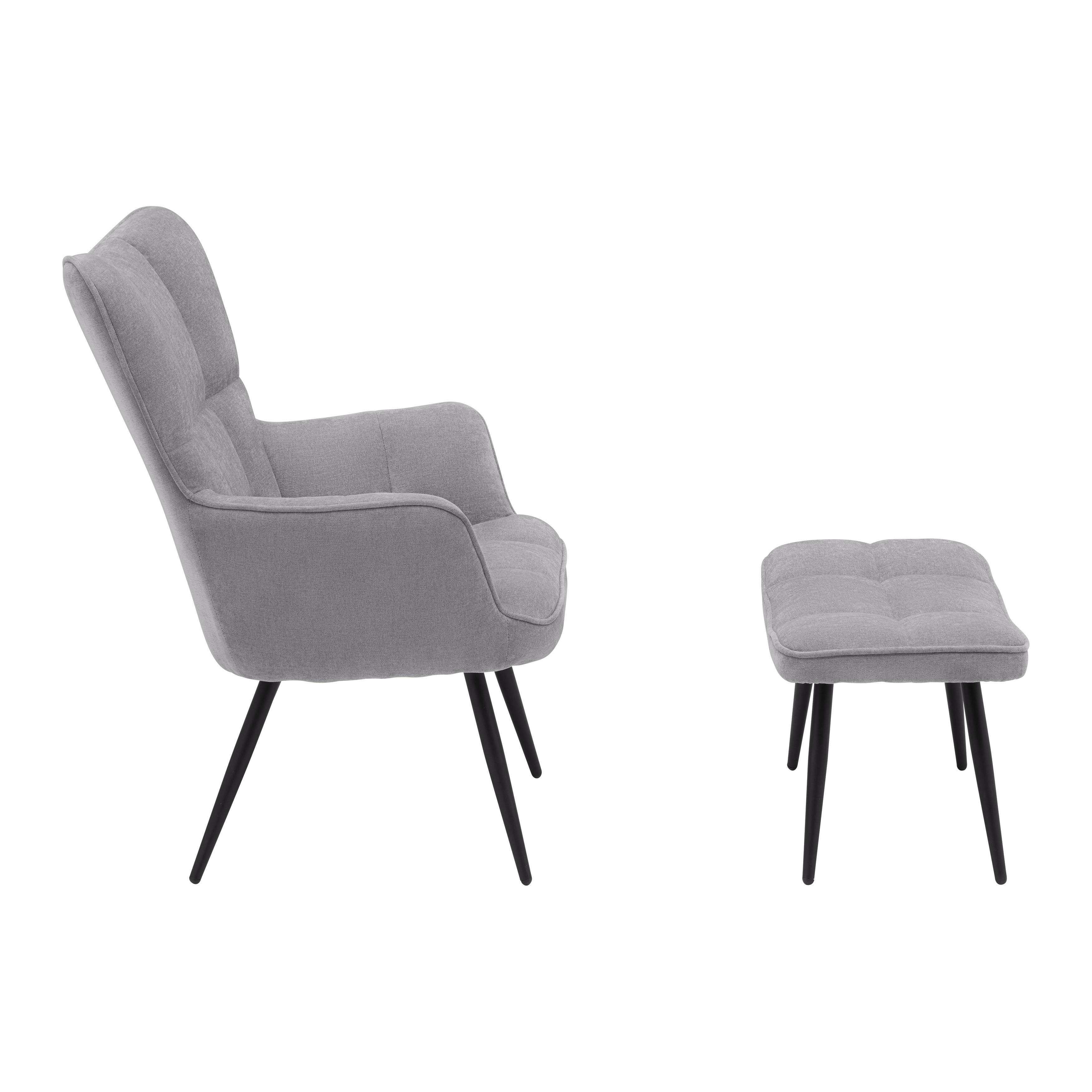 FÅTÖLJ ALEX -BASED- - grå/svart, Modern, metall/textil (68/100/78cm) - Based
