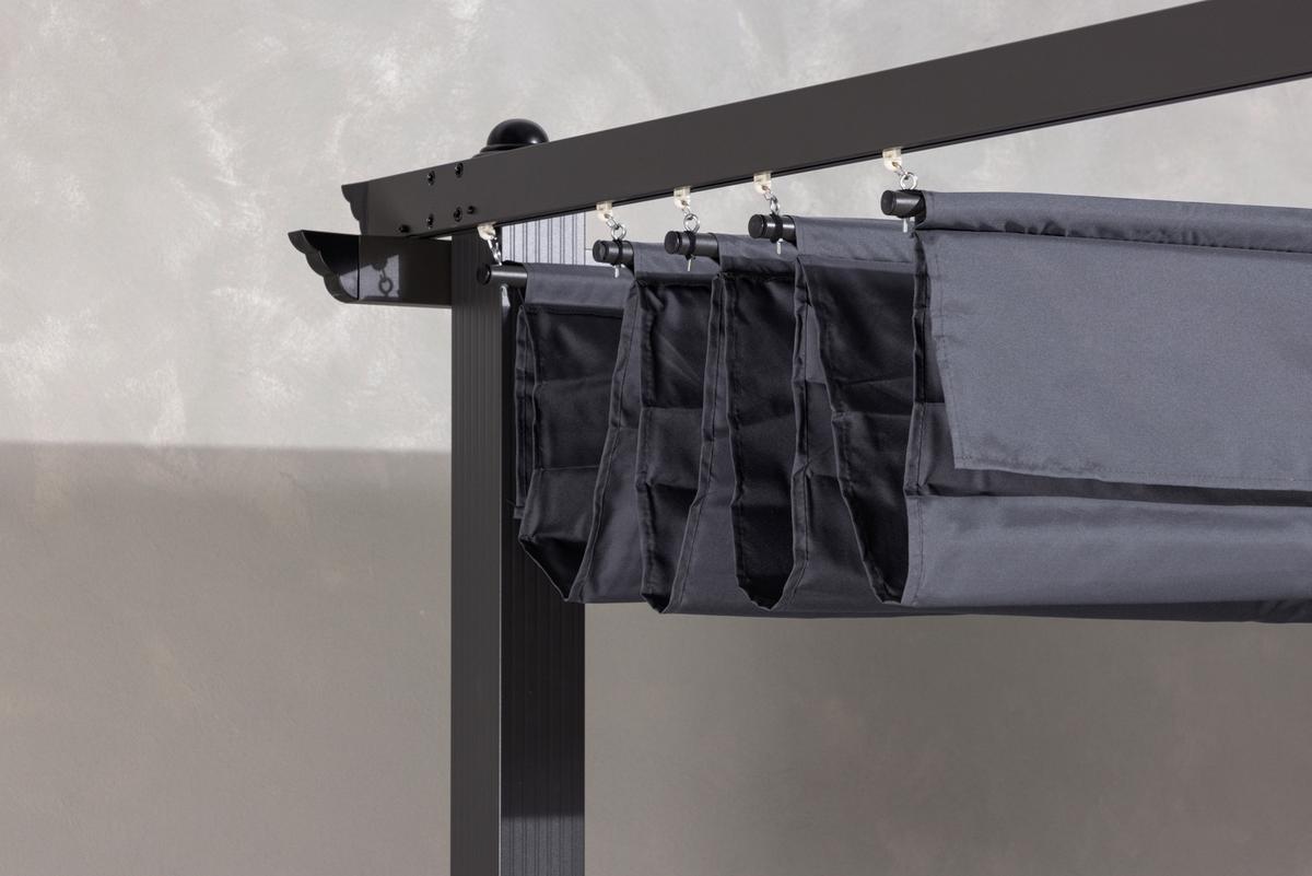 Pergola Lazio ca. 295x248x295 cm Dunkelgrau - Dunkelgrau, KONVENTIONELL, Textil (295/248/295cm) - Gardenson