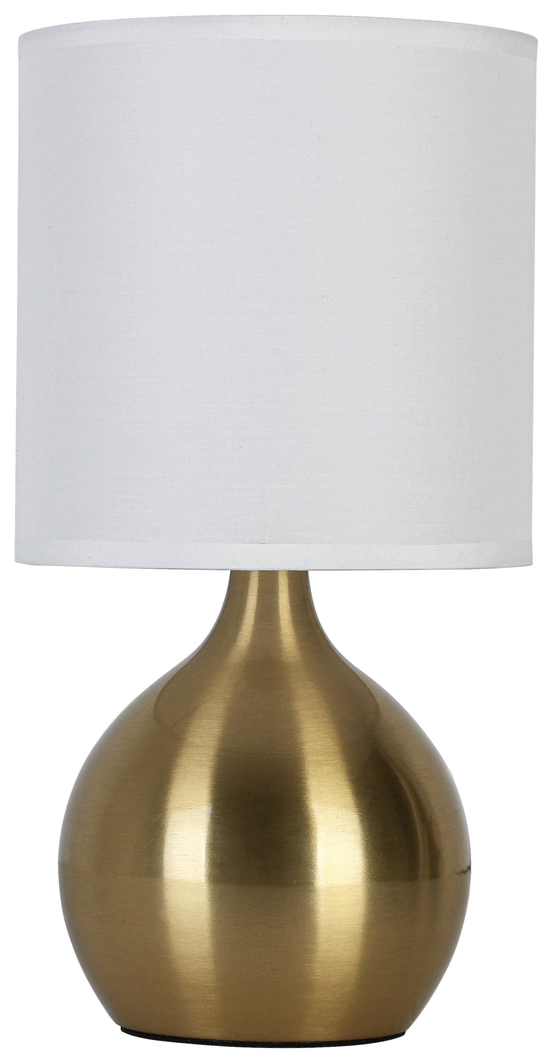 Asztali Lámpa Irti - sárgarézszínű/fehér, Konventionell, műanyag/textil (15/28,5cm) - Mömax