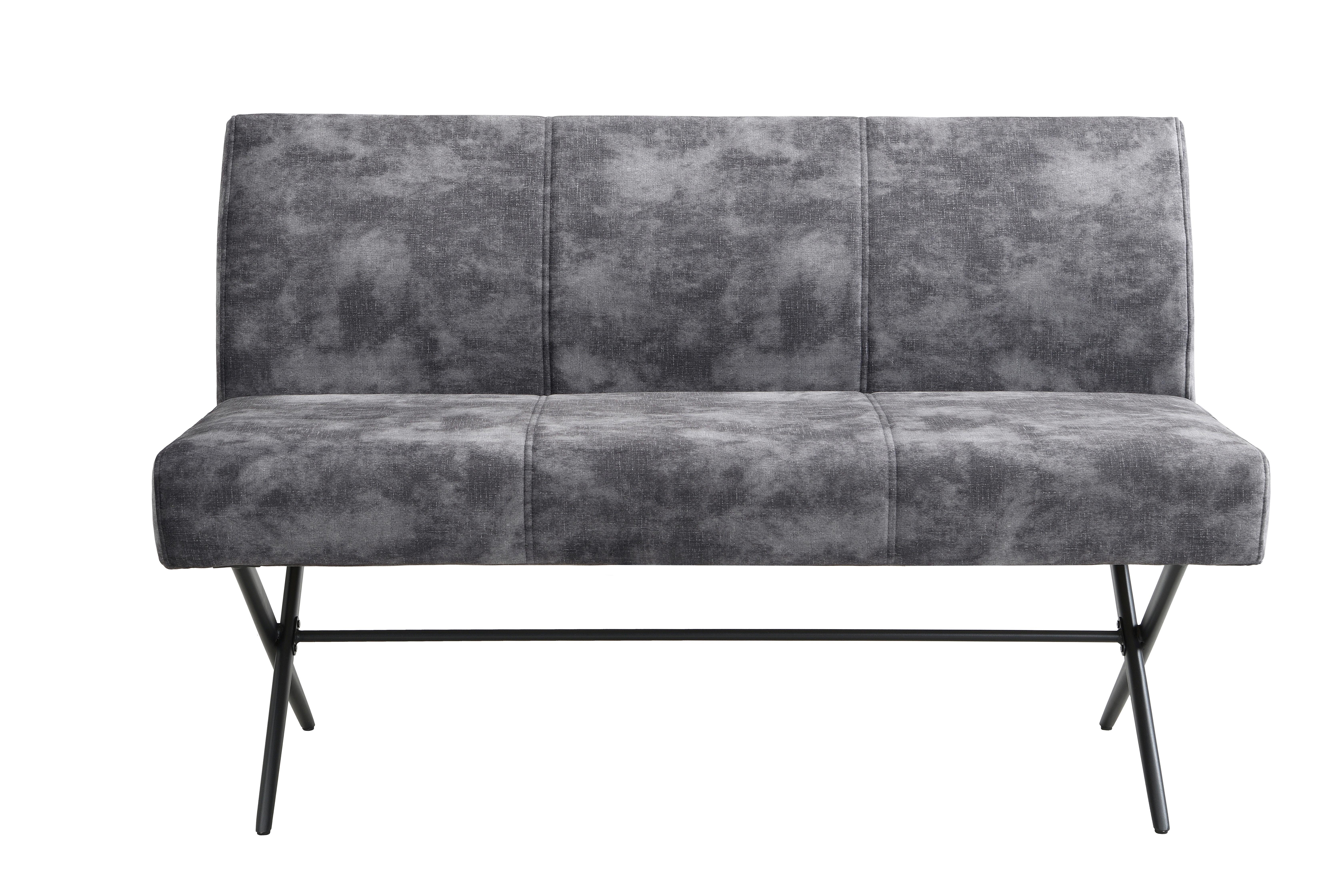 SITZBANK PORTO I B - Anthrazit/Schwarz, MODERN, Textil/Metall (140/88/67cm) - P & B
