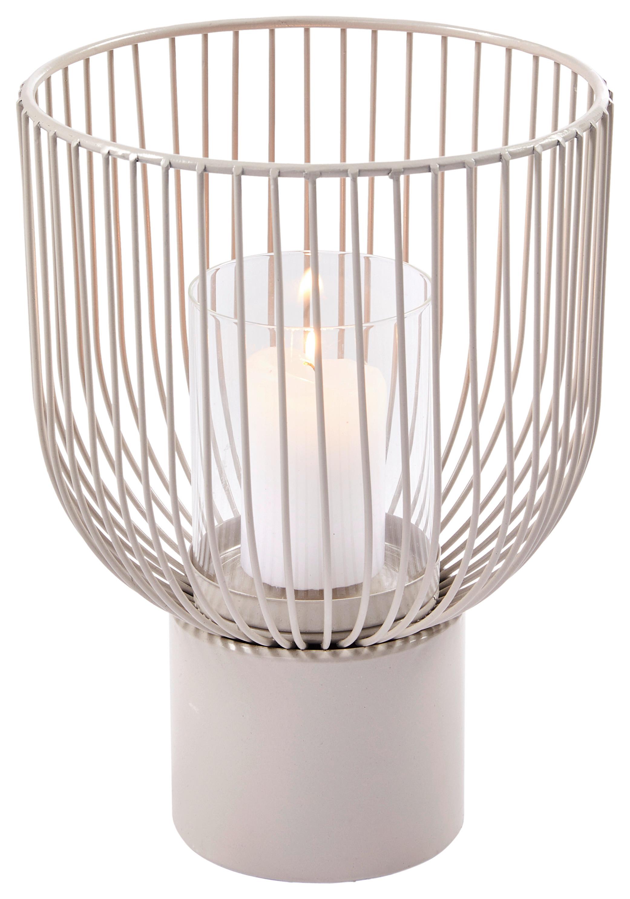 LATARENKA 9719508 - SIMPLY NORDIC - beżowy, Basics, metal/szkło (18/18/25cm) - Boltze Home