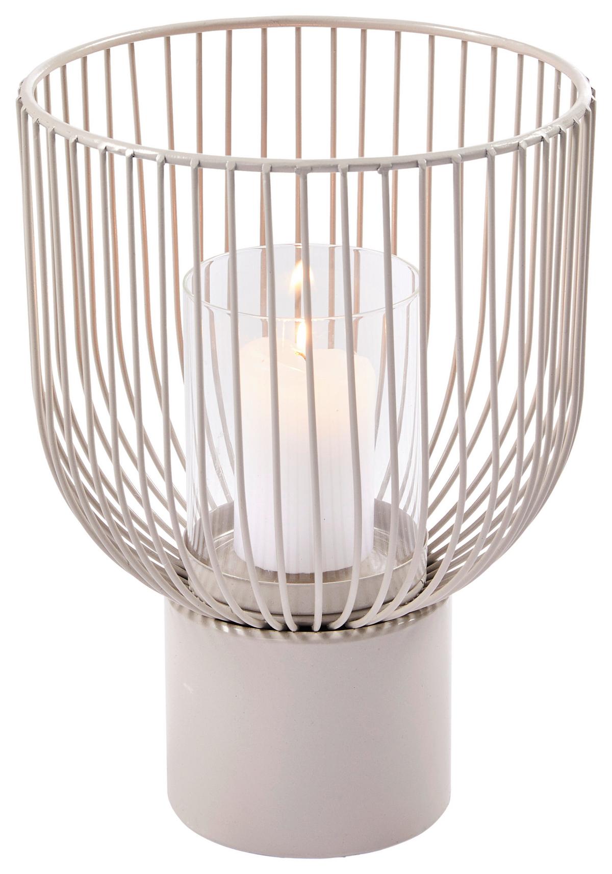 LATARENKA 9719508 - SIMPLY NORDIC - beżowy, Basics, metal/szkło (18/18/25cm) - Boltze Home