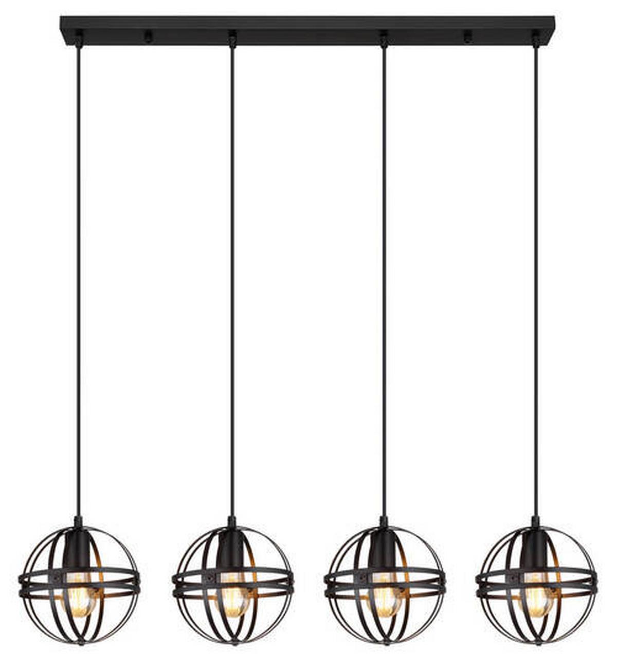 Hängeleuchte Tamara Schwarz max. 60 Watt - Schwarz, Trend, Kunststoff/Metall (100/20/120cm) - Globo