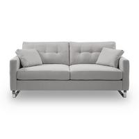 2,5-Sitzer-Sofa Hera Hellgrau - Chromfarben/Hellgrau, Basics, Holz/Textil (203/92/94cm) - MID.YOU