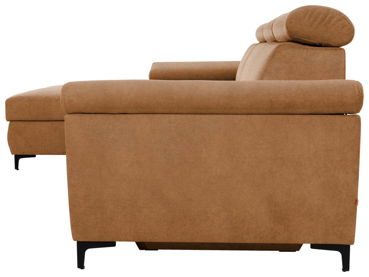 Sedežna Garnitura Santi, Oranžna, Ležišče, Predal - črna/oranžna, Moderno, kovina/tekstil (176/258cm) - Modern Living