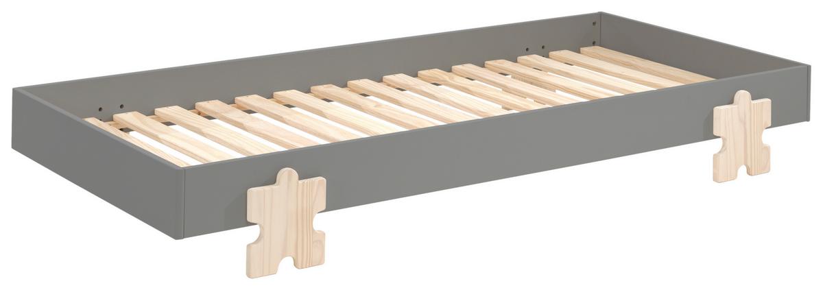 Kinder-/Juniorbertt Modulo ca. 90x200 cm Grau - Grau/Kieferfarben, MODERN, Holz/Holzwerkstoff (90/200cm) - MID.YOU