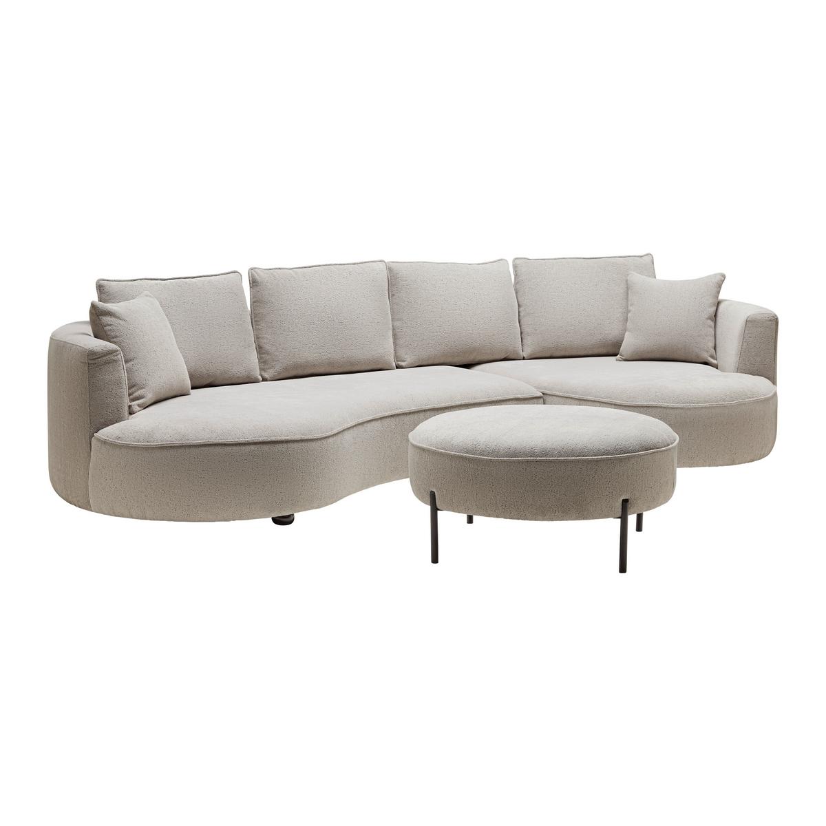 DUŻY NAROŻNIK NILAS - beżowy/greige, Modern, metal/drewno (335/65/154cm) - Bessagi Home