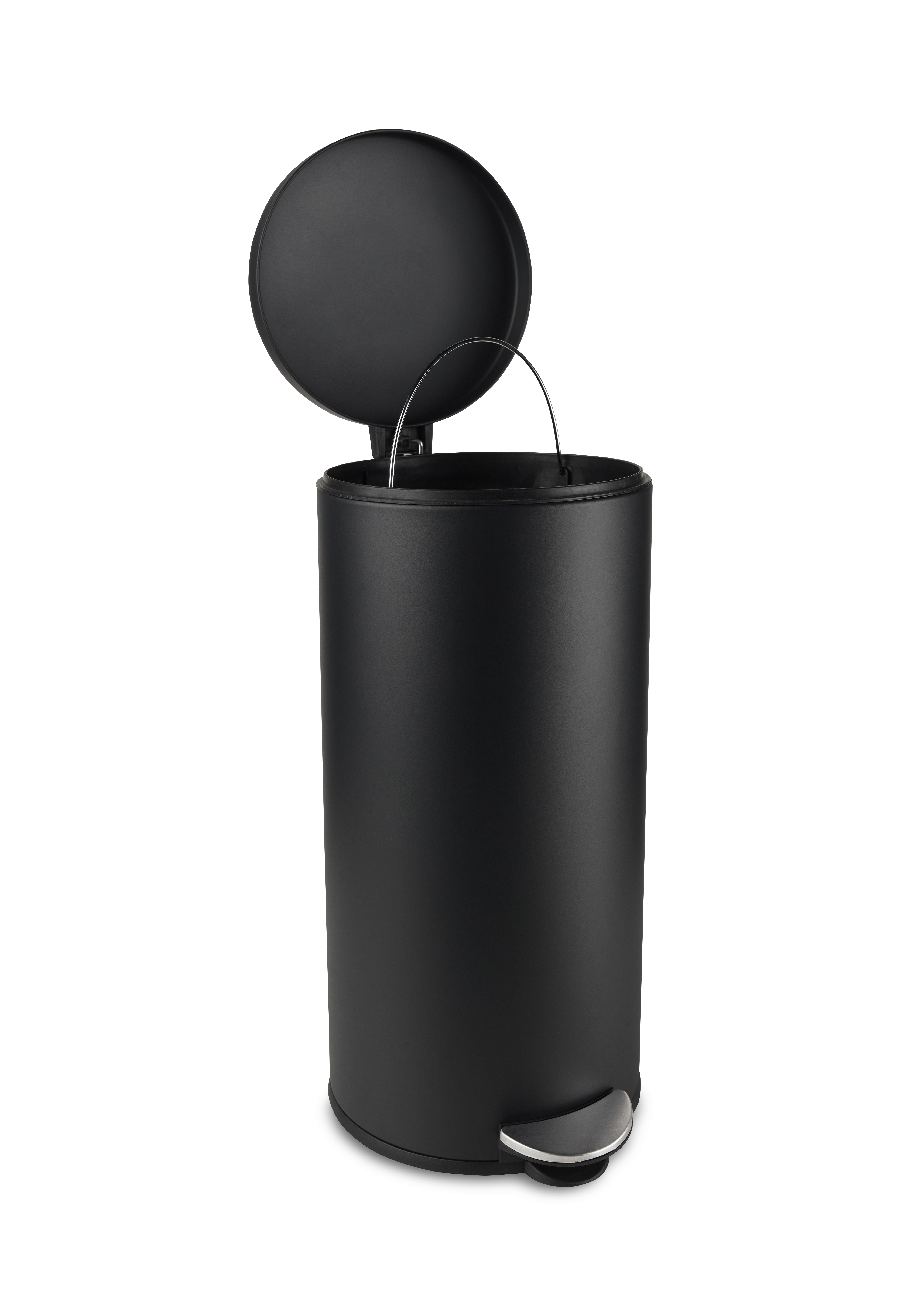 Treteimer Samuel in Schwarz ca. 30 l - Schwarz, KONVENTIONELL, Kunststoff/Metall (29/64,5cm) - Modern Living
