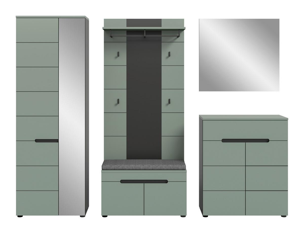 Predsoba Canu, Sivozelena, Z Blazino, 6-Delna - siva/sivozelena, Design, leseni material (255/190/37cm) - Livetastic