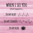 Glasbild When I See You, ca. 30x30x2cm - Schwarz/Rosa, ROMANTIK / LANDHAUS, Glas (30/30/2cm)