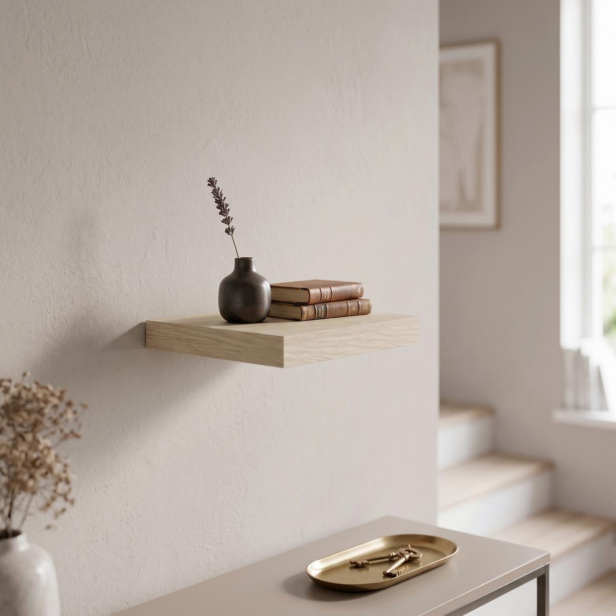 Zidna Polica Simple - boje hrasta, Moderno, drvni materijal (23,5/3,8/23,5cm) - Modern Living