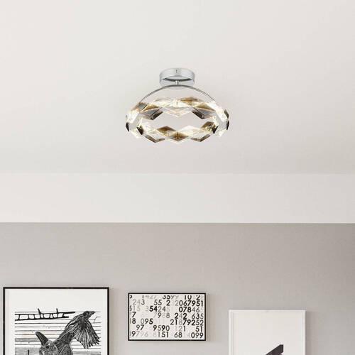 LED-Deckenleuchte Karilion Klar max. 24 Watt - Klar, Design, Kunststoff/Metall (37,5/21,5cm) - Globo