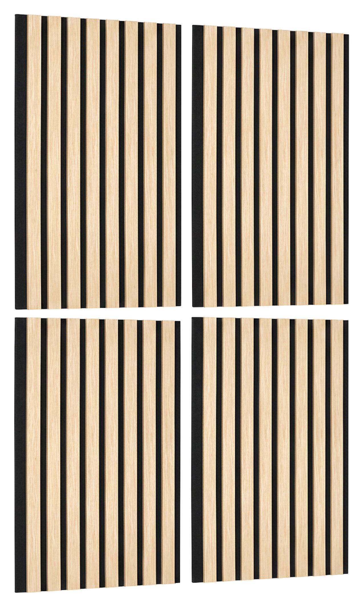 Akustikpaneel Ashley Eiche Bianco matt 4-teilig - Eiche Bianco, MODERN, Holz/Holzwerkstoff (28/60/1,2cm) - Based