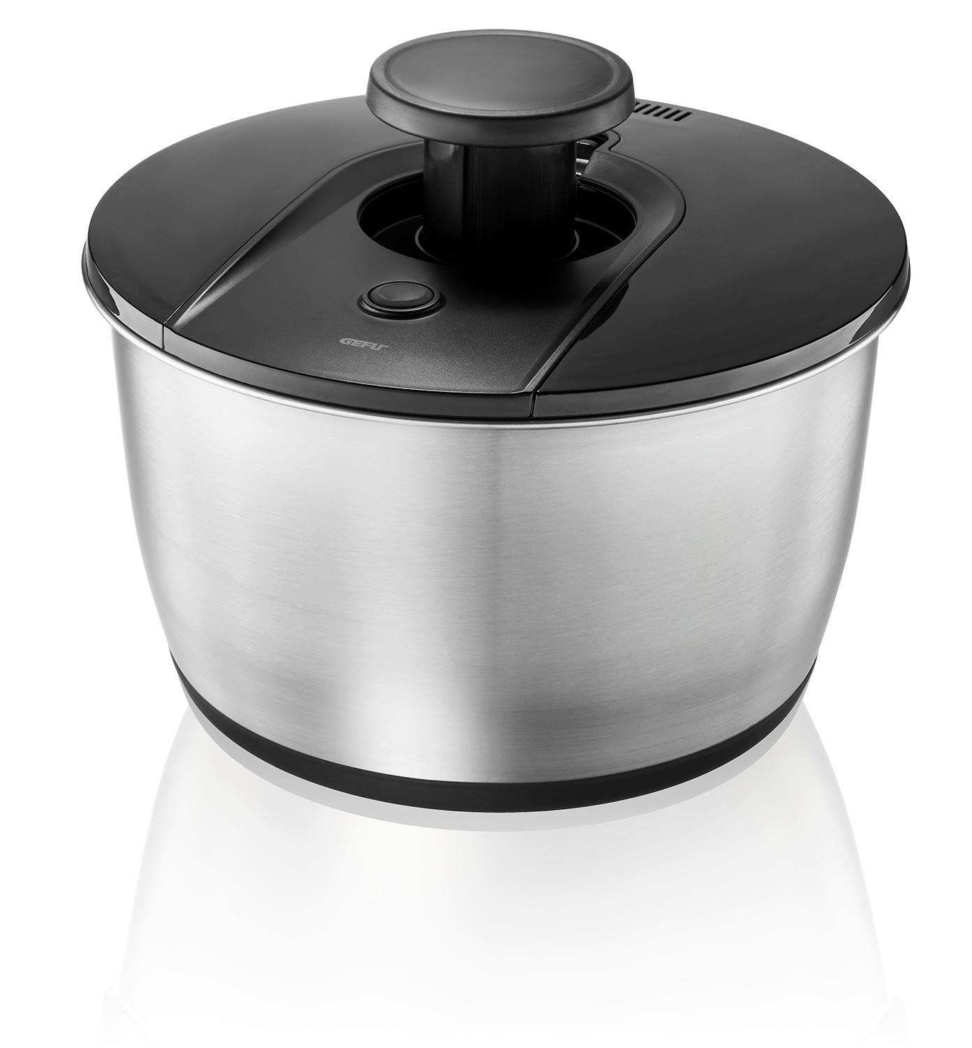 WIRÓWKA DO SAŁATY 28175 - kolor srebrny/czarny, Design (26,5/16cm) - Gefu