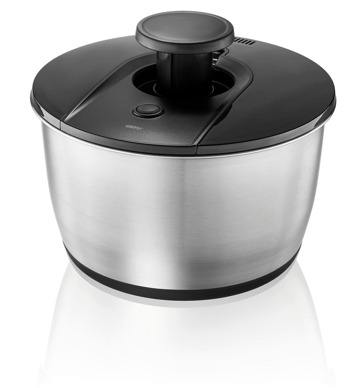 WIRÓWKA DO SAŁATY 28175 - kolor srebrny/czarny, Design (26,5/16cm) - Gefu