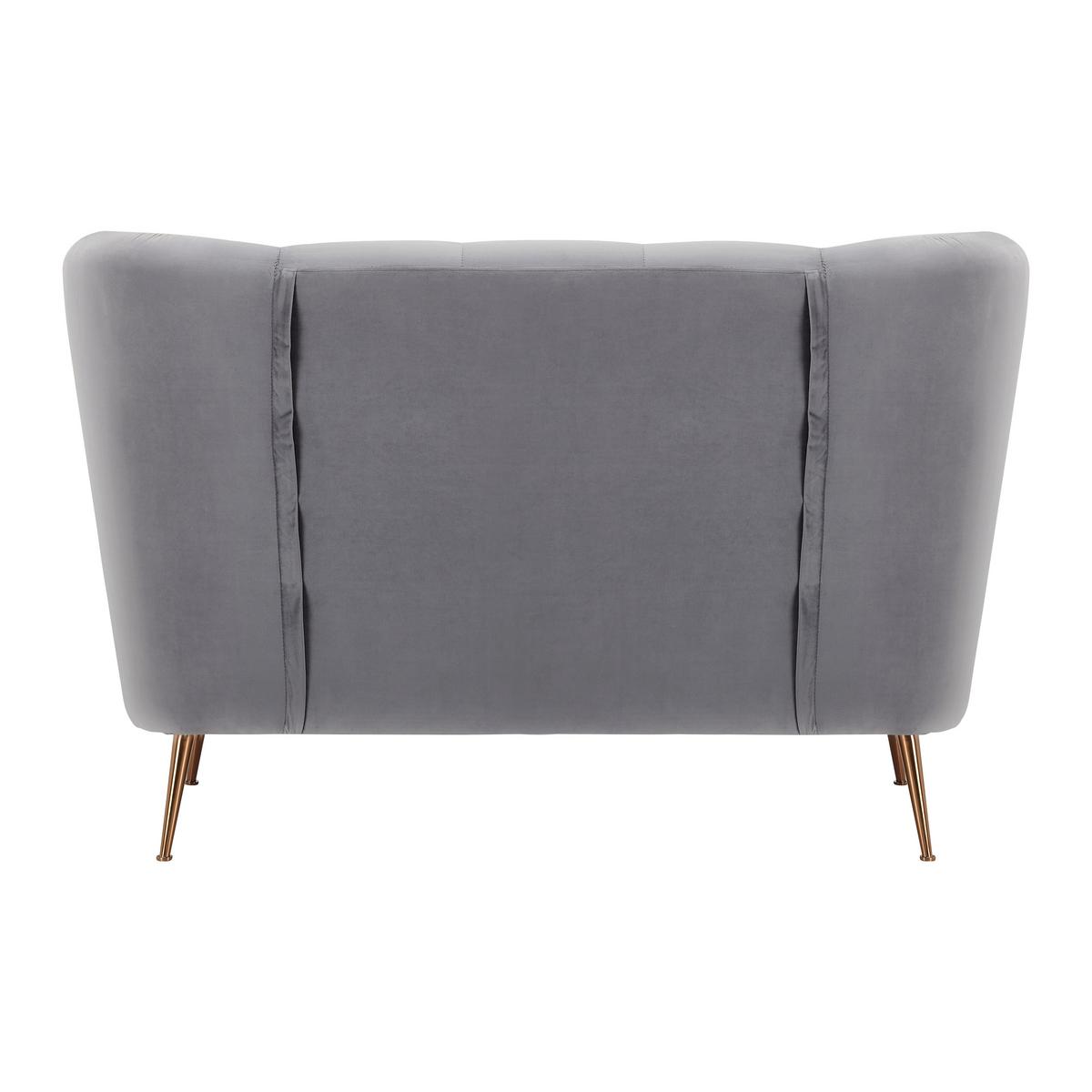 Sofa Linus Hellgrau Samt - Goldfarben/Hellgrau, MODERN, Holz/Textil (148/95/93cm) - Bessagi Home