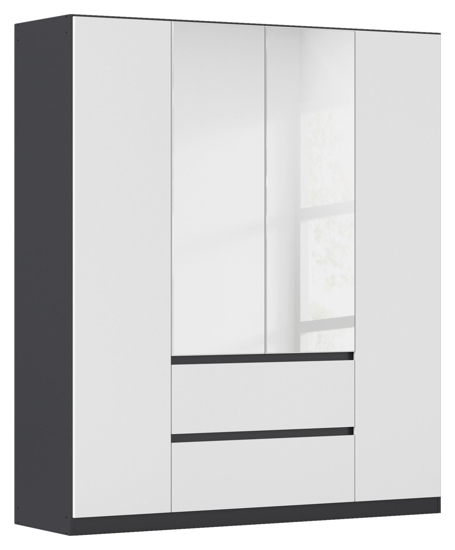 DULAP USI ROTATIVE MAINZ - argintiu/alb, Basics, material pe bază de lemn (181/210/54cm) - Modern Living