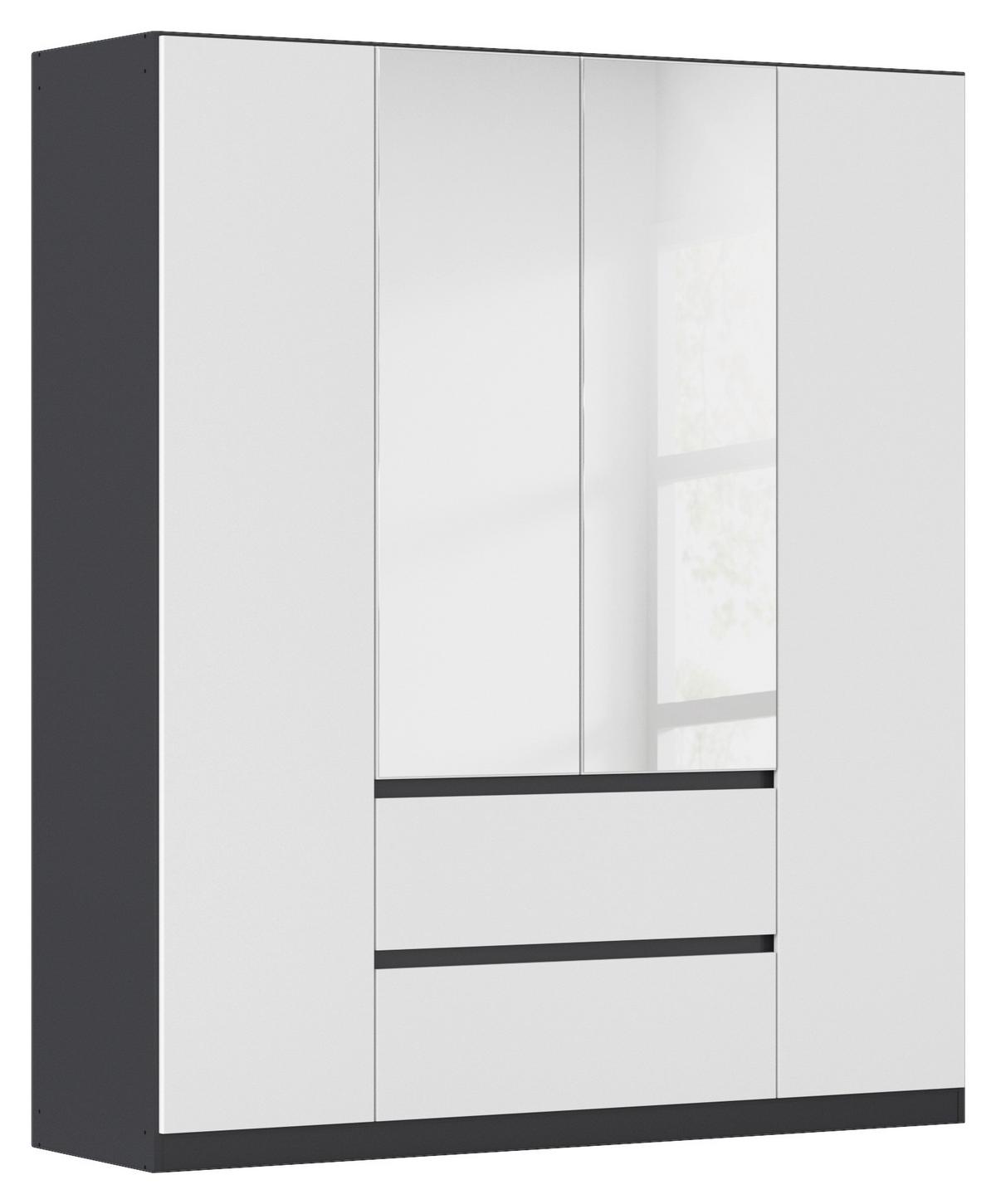 DULAP  USI ROTATIVE MAINZ - argintiu/alb, Basics, material pe bază de lemn (181/210/54cm) - Modern Living