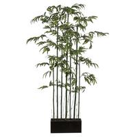 Kunstpflanze Bambusraumteiler Grün/Braun - Schwarz/Braun, KONVENTIONELL, Holz/Kunststoff (100/180cm) - Mömax