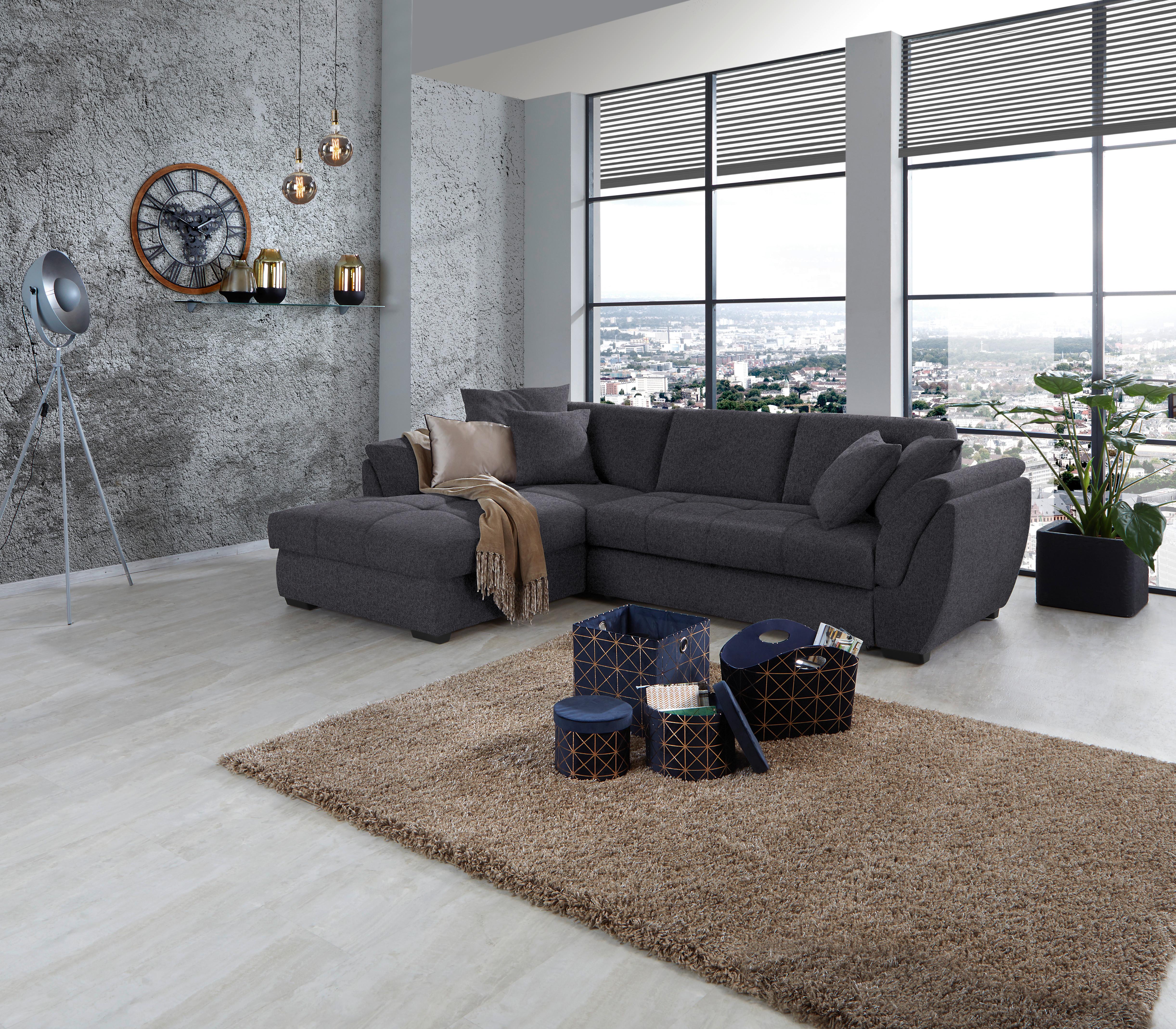 Kutna Garnitura Berisso - crna/antracit, Design, tekstil/plastika (187/278cm) - Ondega
