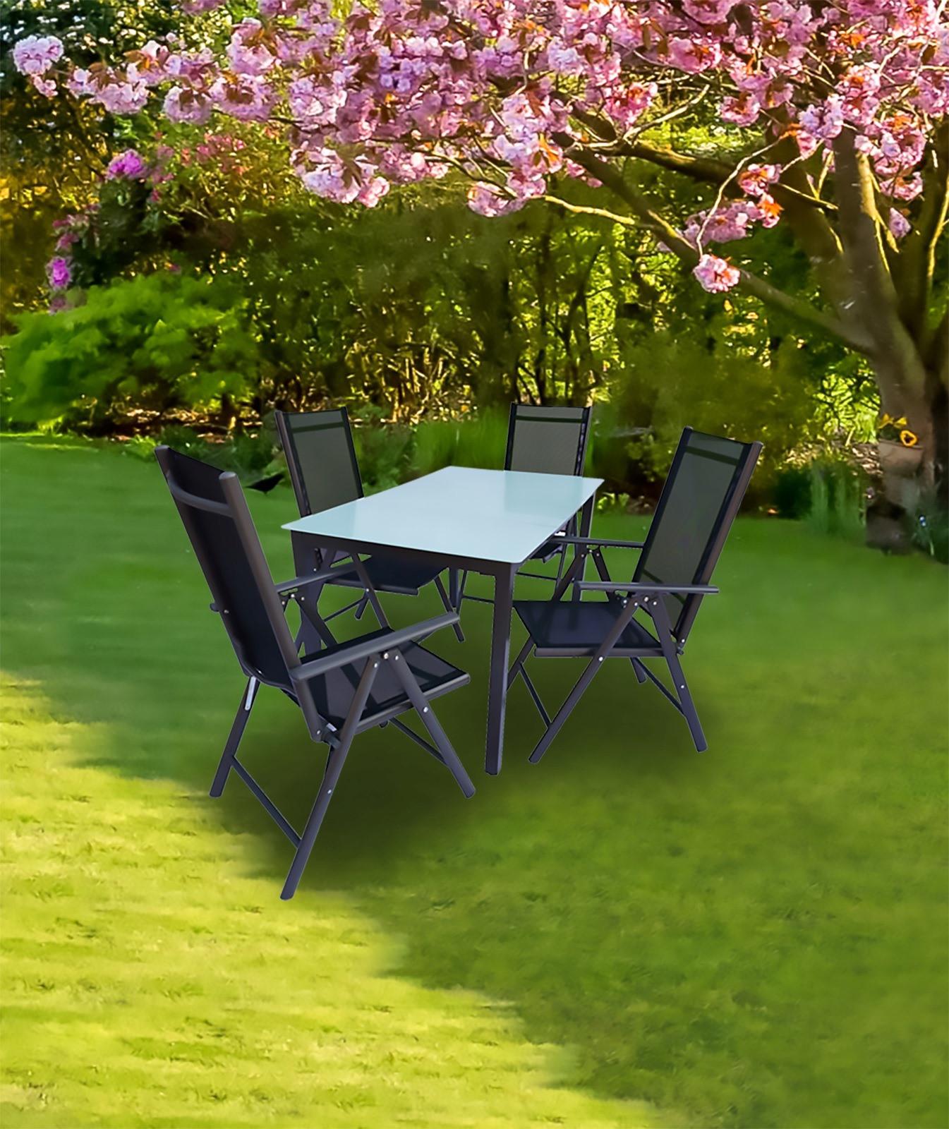 Vrtna Garnitura Gardenson, Antracit, 5-Delno - antracit, Basics, kovina/steklo - Gardenson