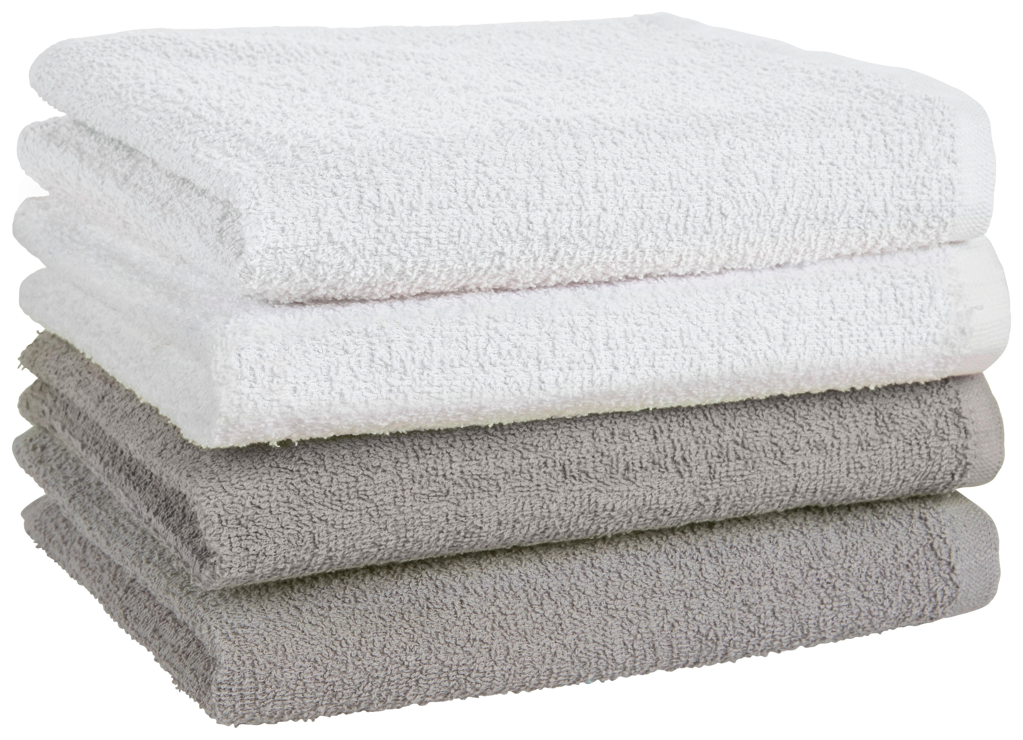 Ručnik Carlos 45x90cm - bijela/siva, tekstil (45/90cm) - Best Price