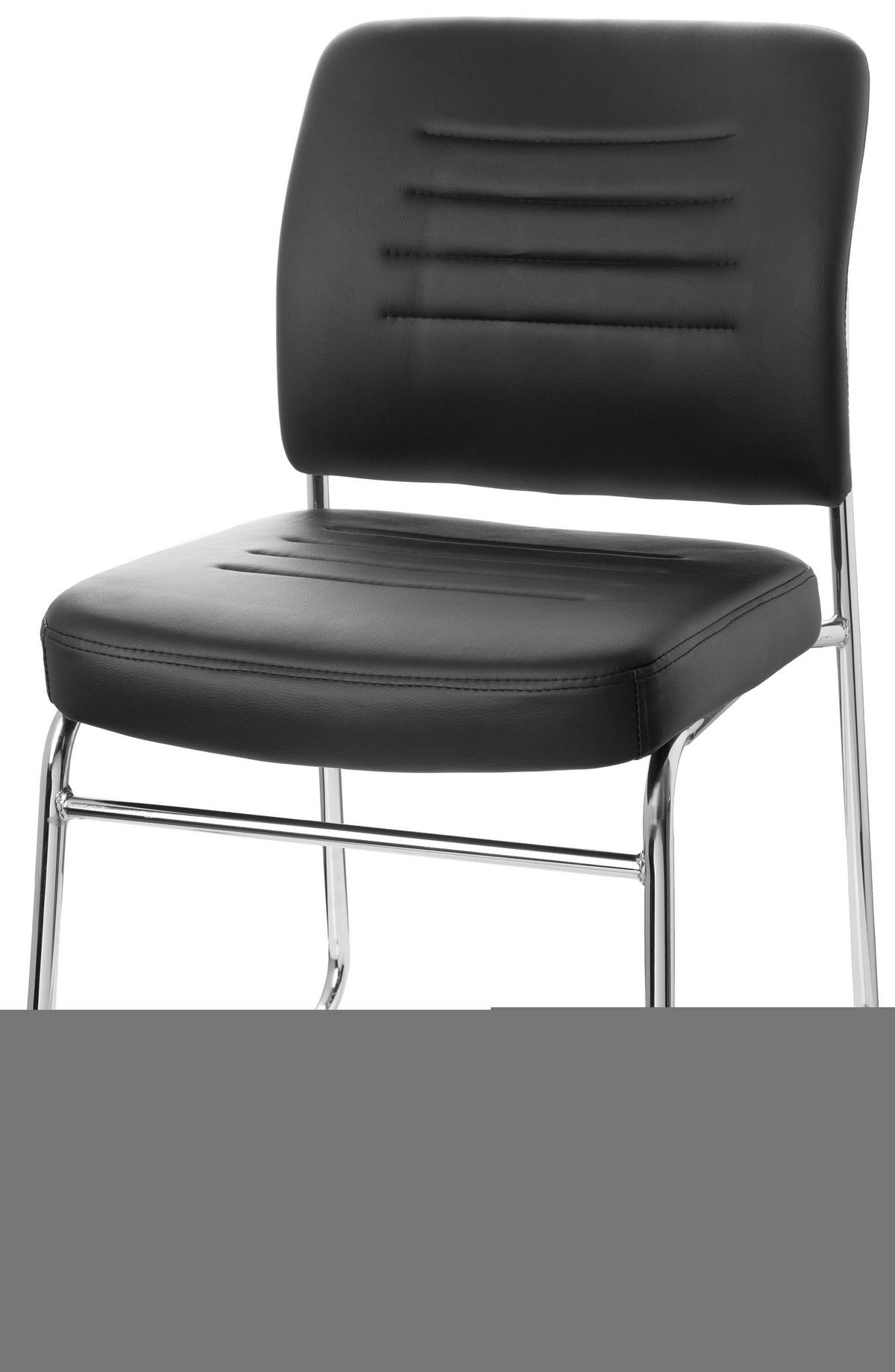 Konferenčni Stol Tonso V, Črna - barve kroma/črna, Moderno, kovina/tekstil (47/85/51cm) - MID.YOU
