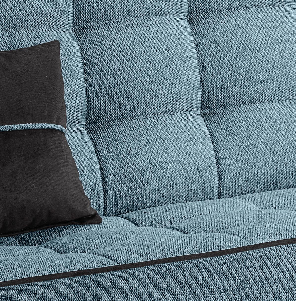 Schlafsofa Bono Blau - Blau/Hellbraun, Basics, Holz/Textil (199/91/91cm) - MID.YOU