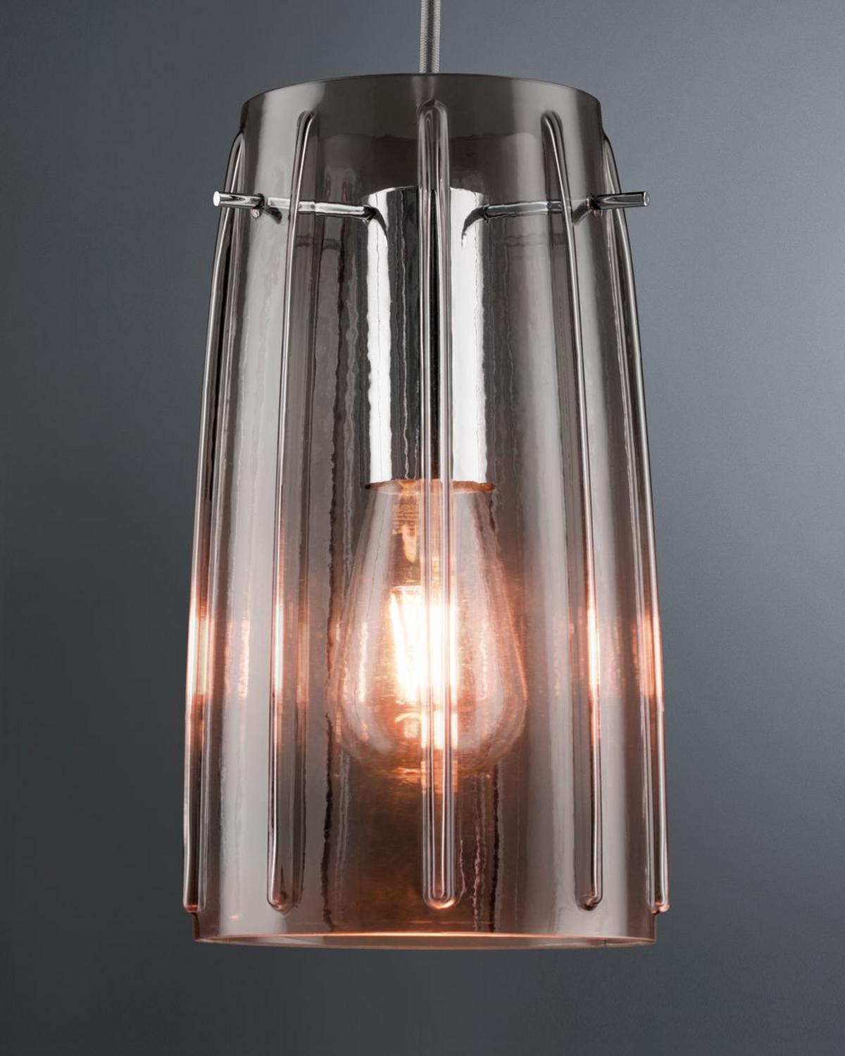 Schienensystem-Leuchtenschirm Drio aus Rauchglas - Design, Glas (28cm) - Paulmann
