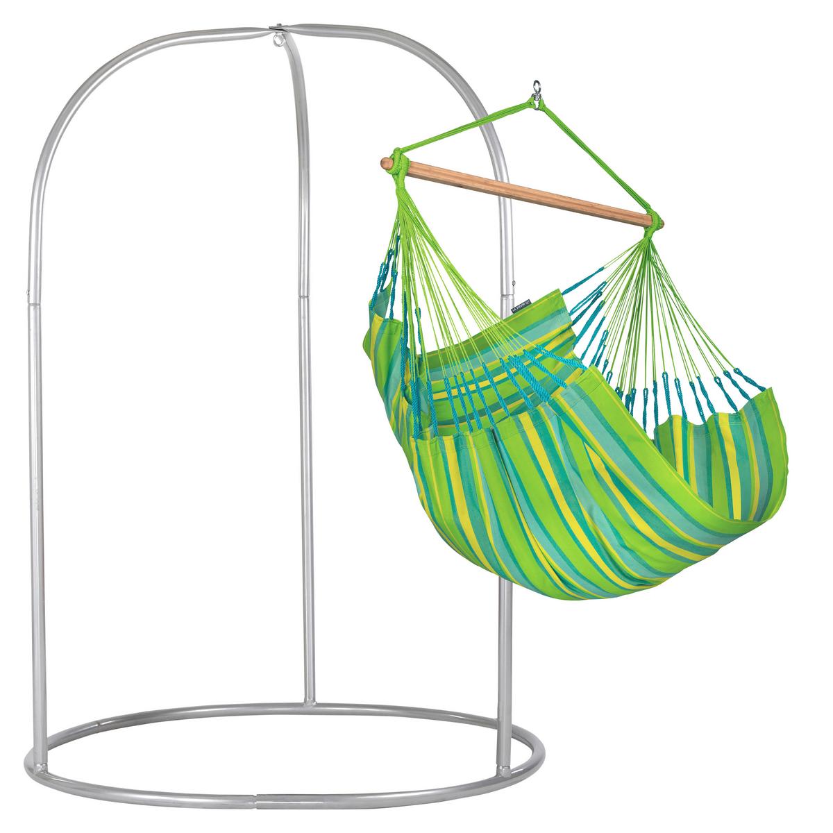 Hängesessel Comfort Hammock Echtholz Gelb/Grün - Gelb/Hellgrün, KONVENTIONELL, Holz/Textil (110/160/180cm) - La Siesta