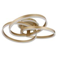 Stropna Led-svetilka Herwig, S Sijalko - zlate barve/opal, Design, kovina/umetna masa (60/57,5/20cm)