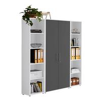 AKTENSCHRANK OFFICE EDITION - SW SET 3 - Anthrazit/Weiß, MODERN, Holzwerkstoff (172,6/185,6/33cm) - MID.YOU
