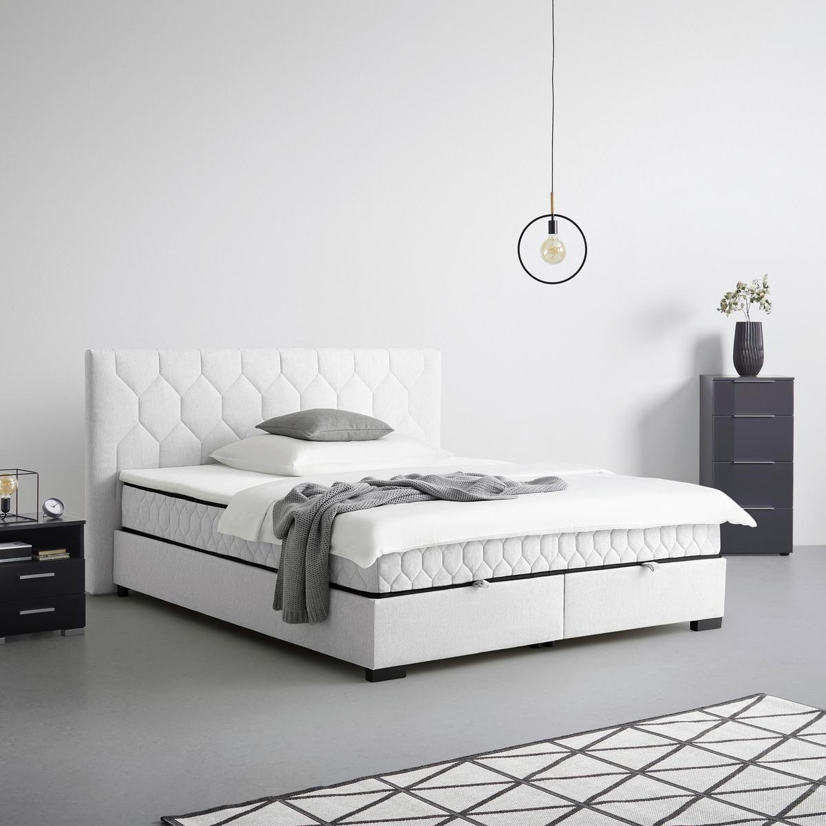 Postelja Z Vzmetnico Maya, Bež, 180x200 - črna/bež, Konvencionalno, umetna masa/tekstil (180/200cm) - Mömax