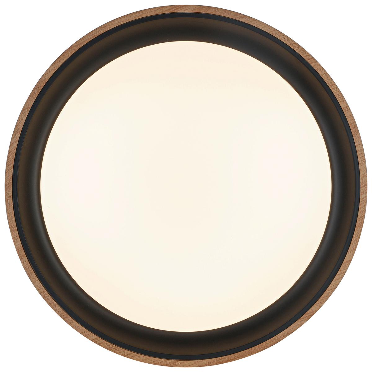 LAMPA SUFITOWA TINA - kolor dębowy/czarny, Trend, tworzywo sztuczne/metal (40/7cm) - Novel