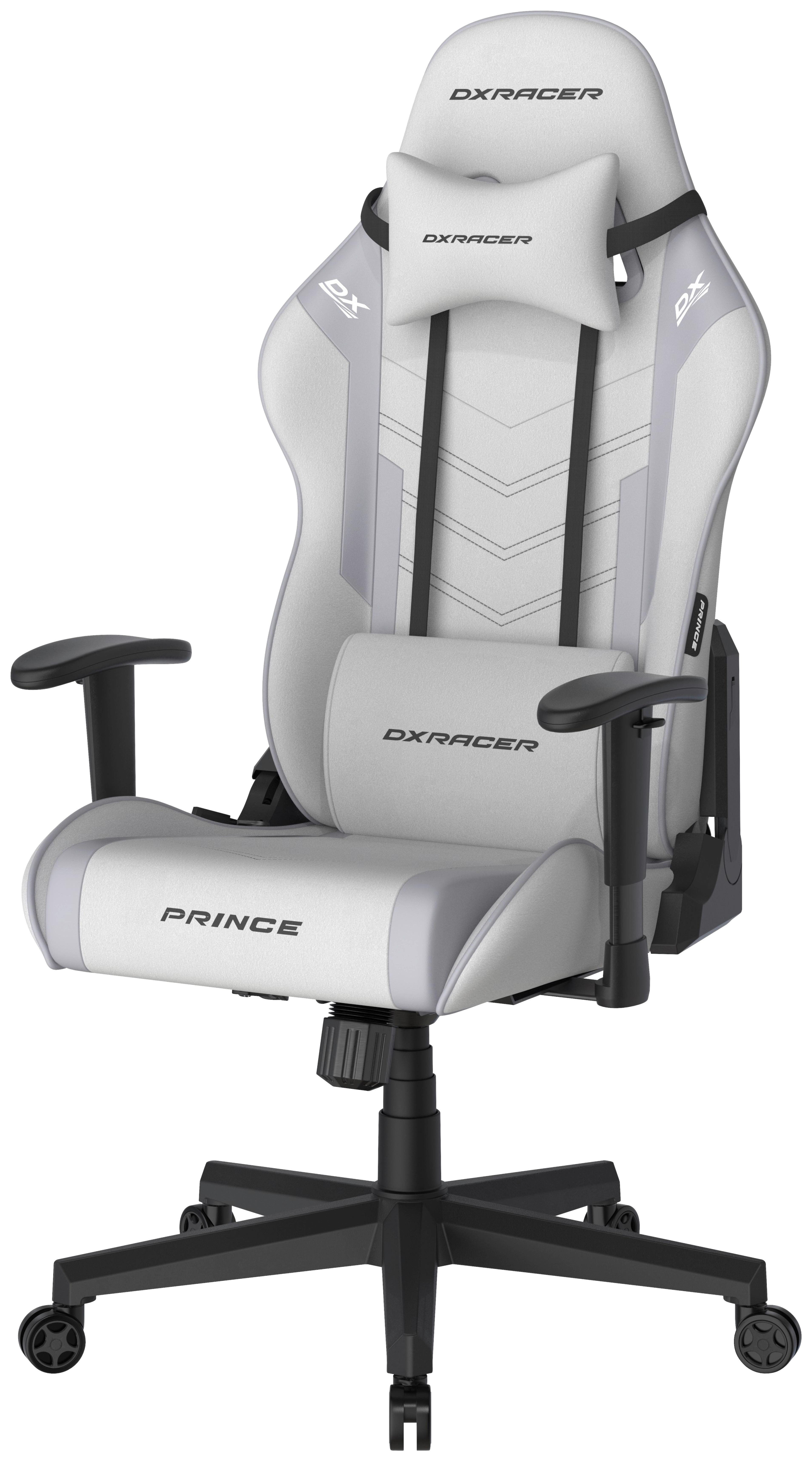 GAMINGSTOL PRINCE - vit/grå, Modern, textil/plast (67/126/67cm) - Dxracer