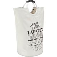 Szennyestartó Zsák Feliratos Laundry Service - világosszürke/fekete, Lifestyle, textil/fém (38/72/38cm) - Mömax