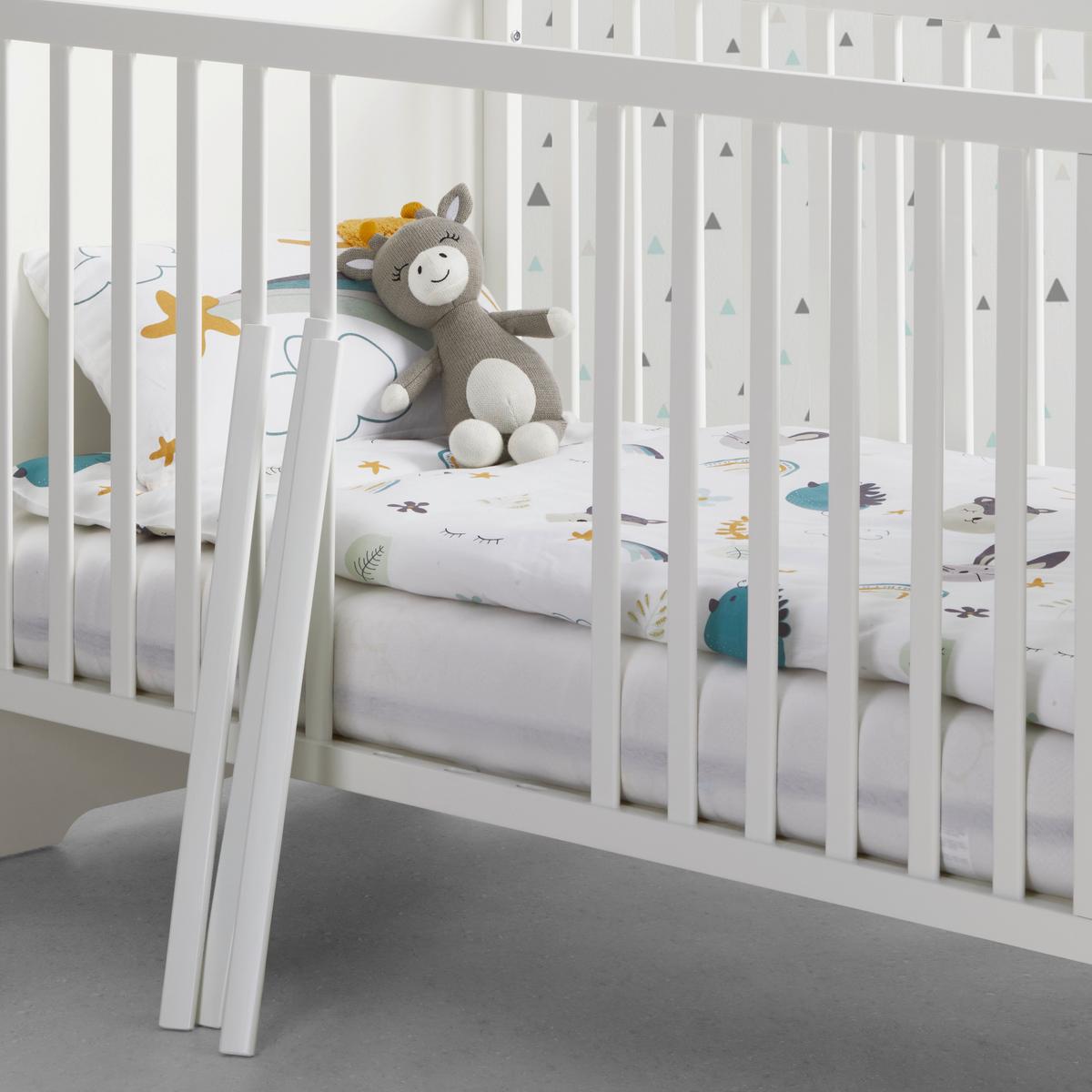 Gitterbett Luna White ca. 70x140 in Weiß - Weiß, KONVENTIONELL, Holzwerkstoff (70/140cm) - Roba