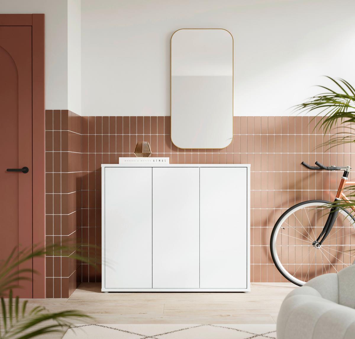 SZAFKA NA BUTY ALICE SPRINGS - jasnoszary/szary, Modern, materiał drewnopochodny (109,2/99,1/34,9cm) - Xora