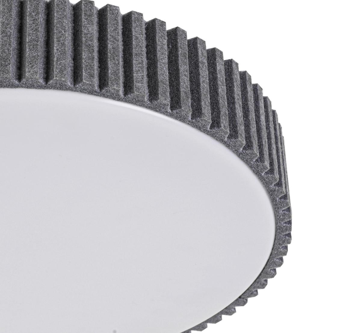 Led Plafonjera Filzi - siva/bela, Moderno, metal/tekstil (30/8,5cm) - Mömax