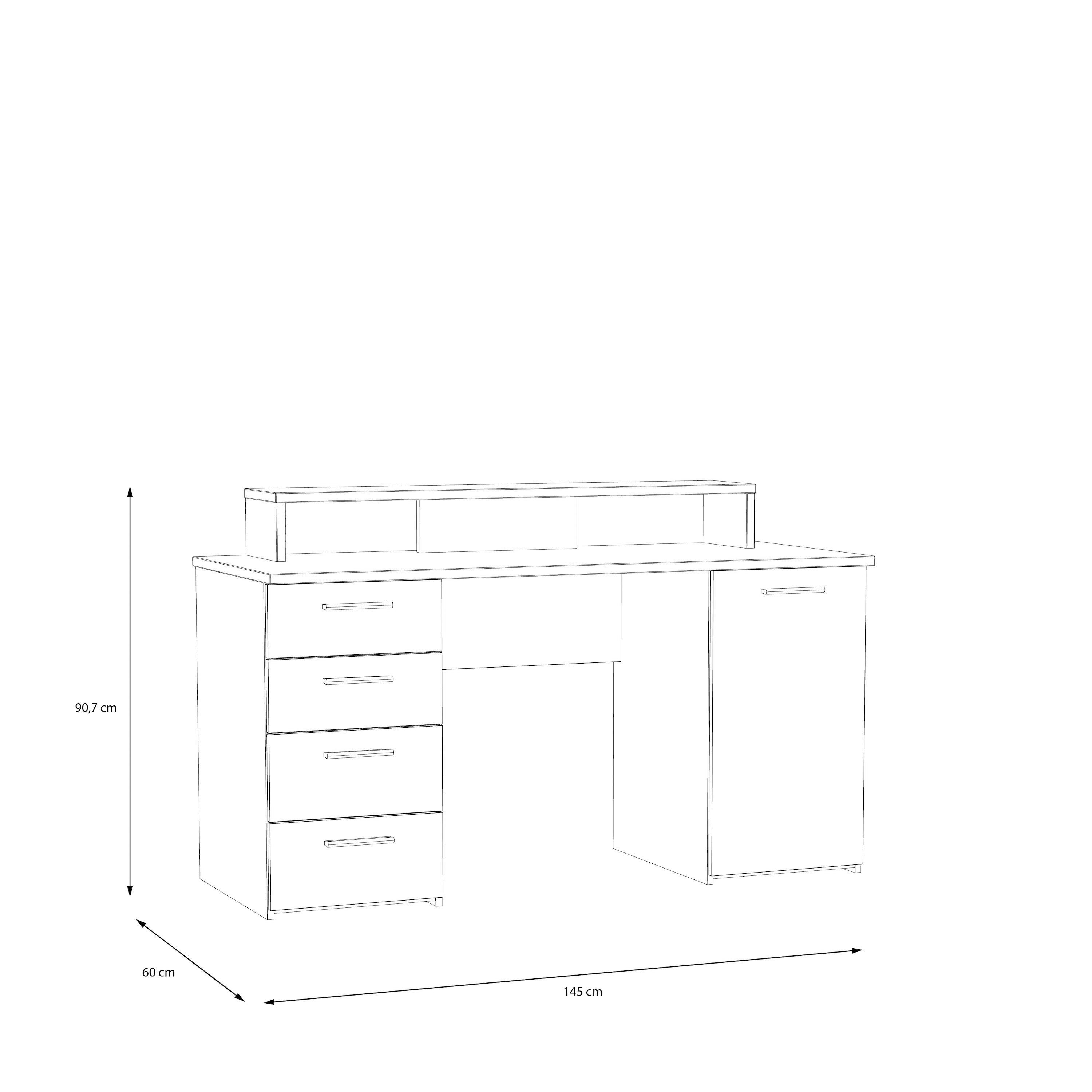 Íróasztal Net106 - zsályazöld/alumínium színű, Modern, műanyag/faalapú anyag (145/90,7/60cm) - Mömax