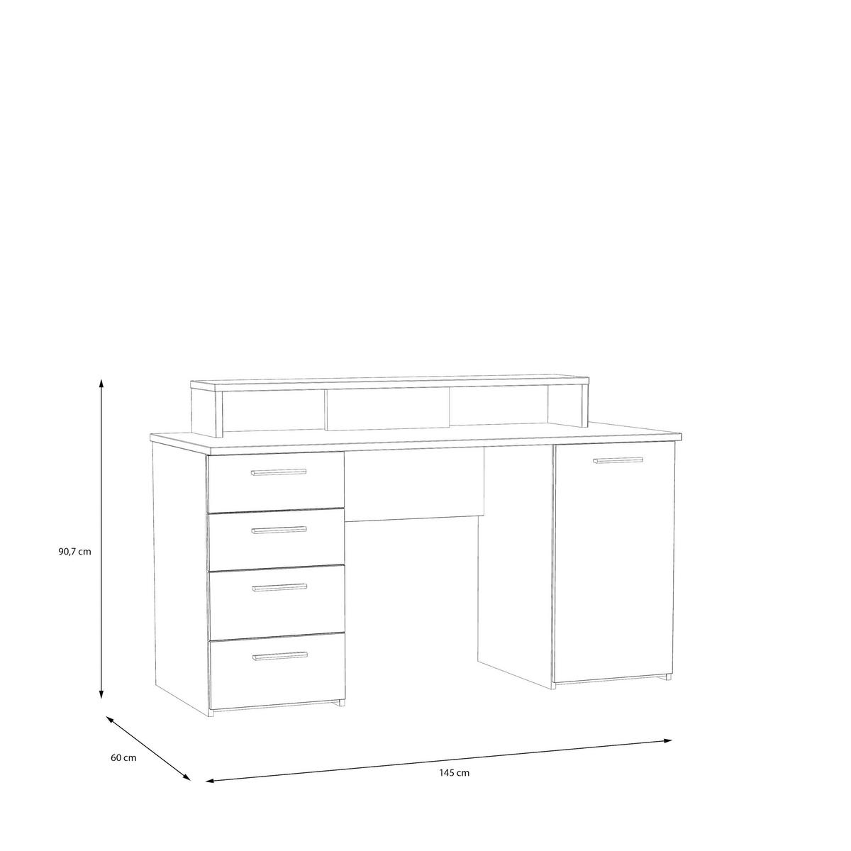 Masă de scris NET - verde salvie/culoare lemn stejar, Modern, plastic/metal (145/90,7/60cm) - Modern Living