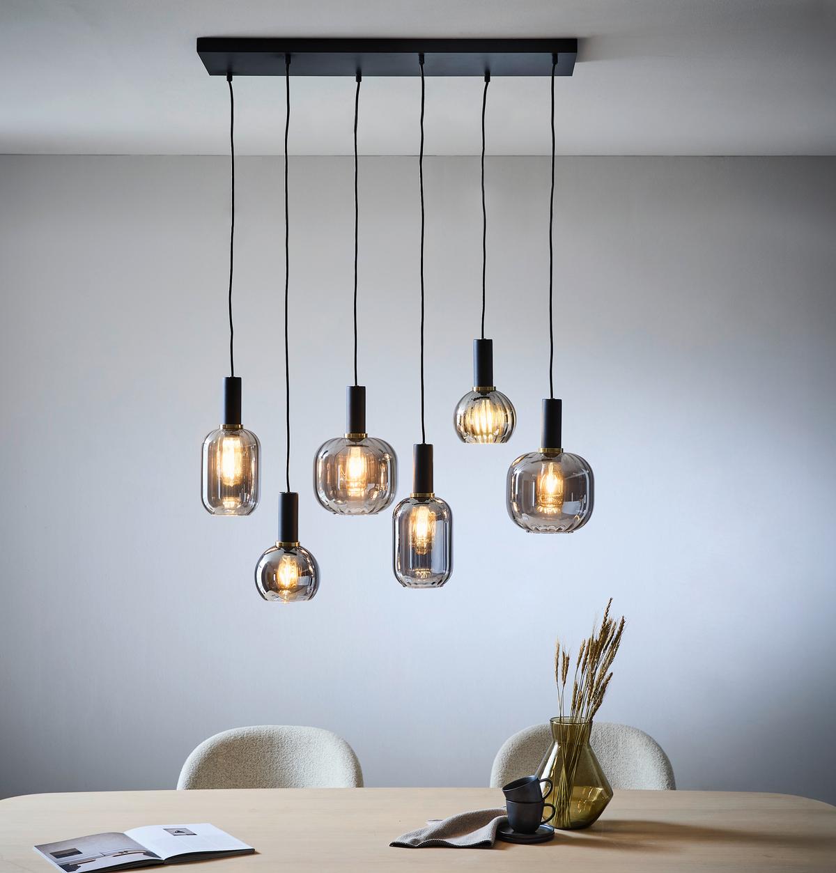 LAMPA WISZĄCA 319800632 DIVA - czarny/kolor chromowy, Basics, metal/szkło (92/35/150cm) - Trio Leuchten